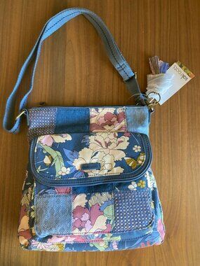 Sak Roots Floral Flower Power By Joshua Davis Purse Bag NWT